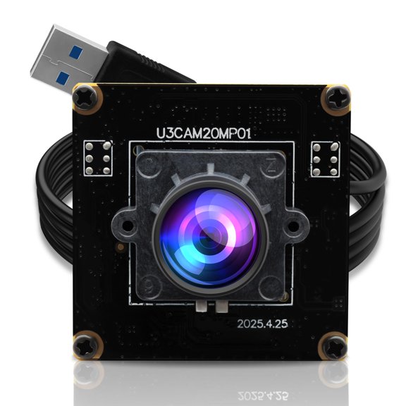 ELP Ultra HD 20MP USB3.0 Camera Module for Computer Mini UVC 3840P USB3.0/2.0 Lightburn Cameras for Windows Linux Mac Pi Wide Angle 95(H) AR2020 4K 30FPS Webcam Board for PC Laptop Jetson Nano