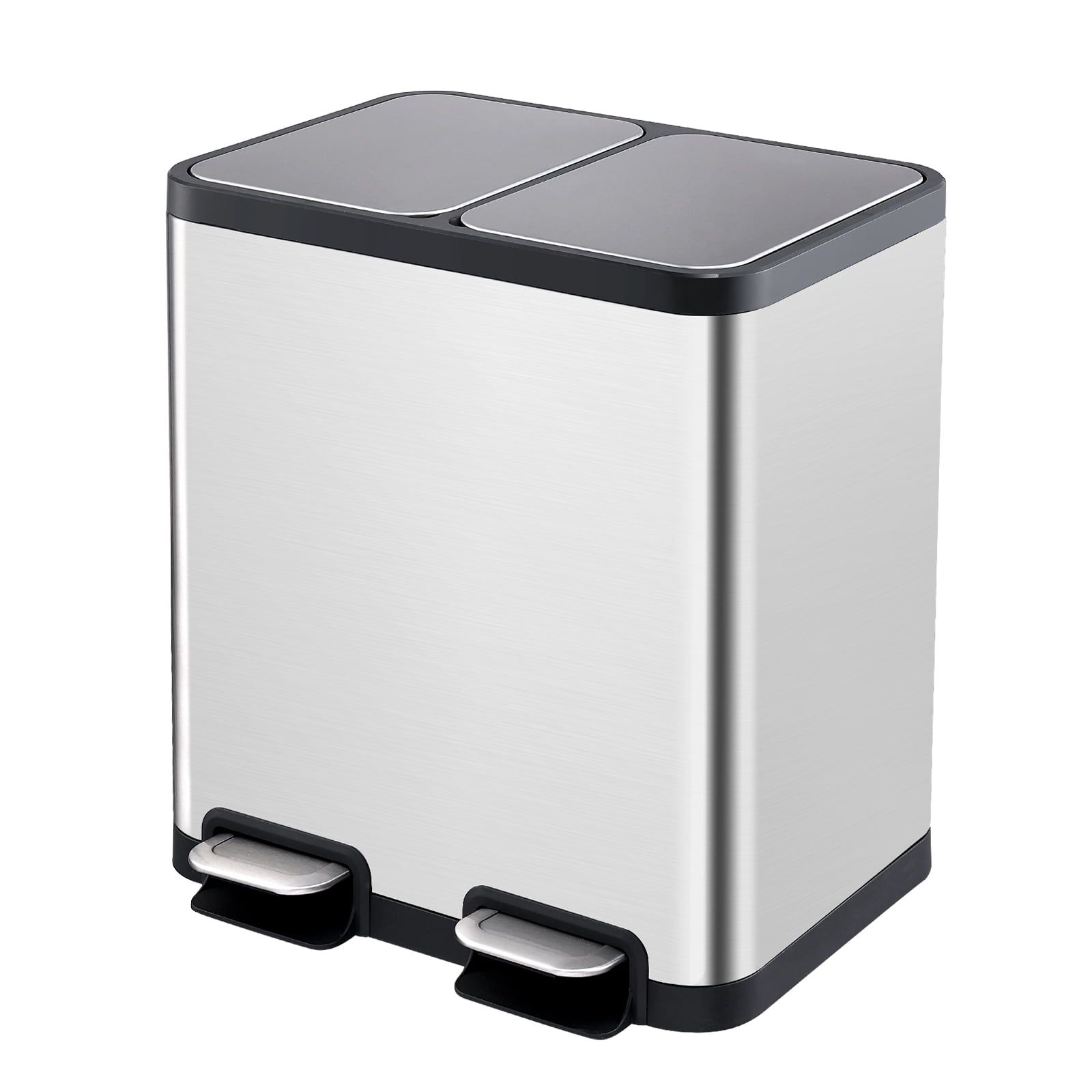 ELPHECO Dual Compartment Recycling Kitchen Step Trash Can 13.2 Gallon