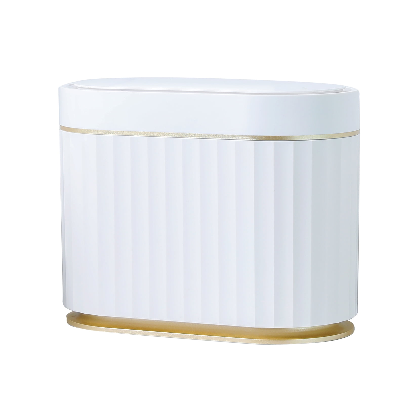 White and Gold Touchless Motion Sensor Desktop Trash Can