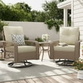 thumbnail image 1 of ELPOSUN 3 Pieces Patio Furniture Set, Outdoor Swivel Gliders Rocker, Wicker Patio Bistro Set with Rattan Rocking Chair, Glass Top Side Table and Thickened Cushions（Off-White）, 1 of 8
