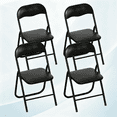 thumbnail image 1 of ELPOSUN 4-Pack Outdoor heavy-duty metal folding chairs Stackable Fold Up Chairs for Event, Party, Dining, Black, 1 of 7