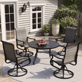 thumbnail image 1 of ELPOSUN 5 Piece Outdoor Patio Dining Set Swivel High Back Textilene Chairs and Round Table Furniture Set,Dark Gray, 1 of 7