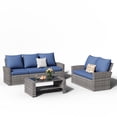 thumbnail image 1 of ELPOSUN 5 Pieces Outdoor Sectional PE Rattan Conversation Sofa Set with Gray Wicker Lovest, Blue, 1 of 6