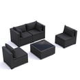 thumbnail image 1 of ELPOSUN 5 Pieces Patio Furniture Set, Outdoor Furniture Sectional Rattan Sofa for Backyard Garden Black, 1 of 7