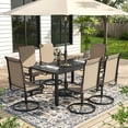 thumbnail image 1 of ELPOSUN 7 Piece Outdoor Patio Dining Set Swivel High Back Textilene Chairs and Rectangle Table Furniture Set,Beige, 1 of 10