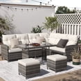 ELPOSUN 7-Piece Outdoor Patio Furniture Set - Sectional Sofa, Dining ...