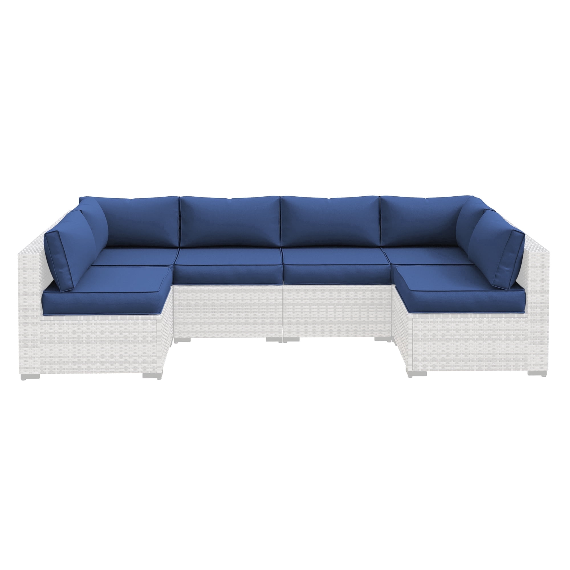 ELPOSUN 7-Piece Sectional Outdoor Cushion Set - Replacement Cushions for Patio Furniture, Waterproof & Weather-Resistant Lounge Sofa Cushions (Navy blue)