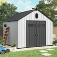 ELPOSUN Resin Storage Shed, 8x10 FT, WeatherResistant, Floor, Air