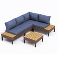 thumbnail image 1 of ELPOSUN Patio L Shaped Conversation Sectional Sofa Set with Coffee Table, 5 Pieces Patio Furniture Seating Group with Side Table for Backyard Garden, Navy, 1 of 6