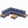 thumbnail image 1 of ELPOSUN Patio L Shaped Conversation Sectional Sofa Set with Coffee Table, 7 Pieces Patio Furniture Seating Group with Side Table for Backyard Garden, Navy, 1 of 6
