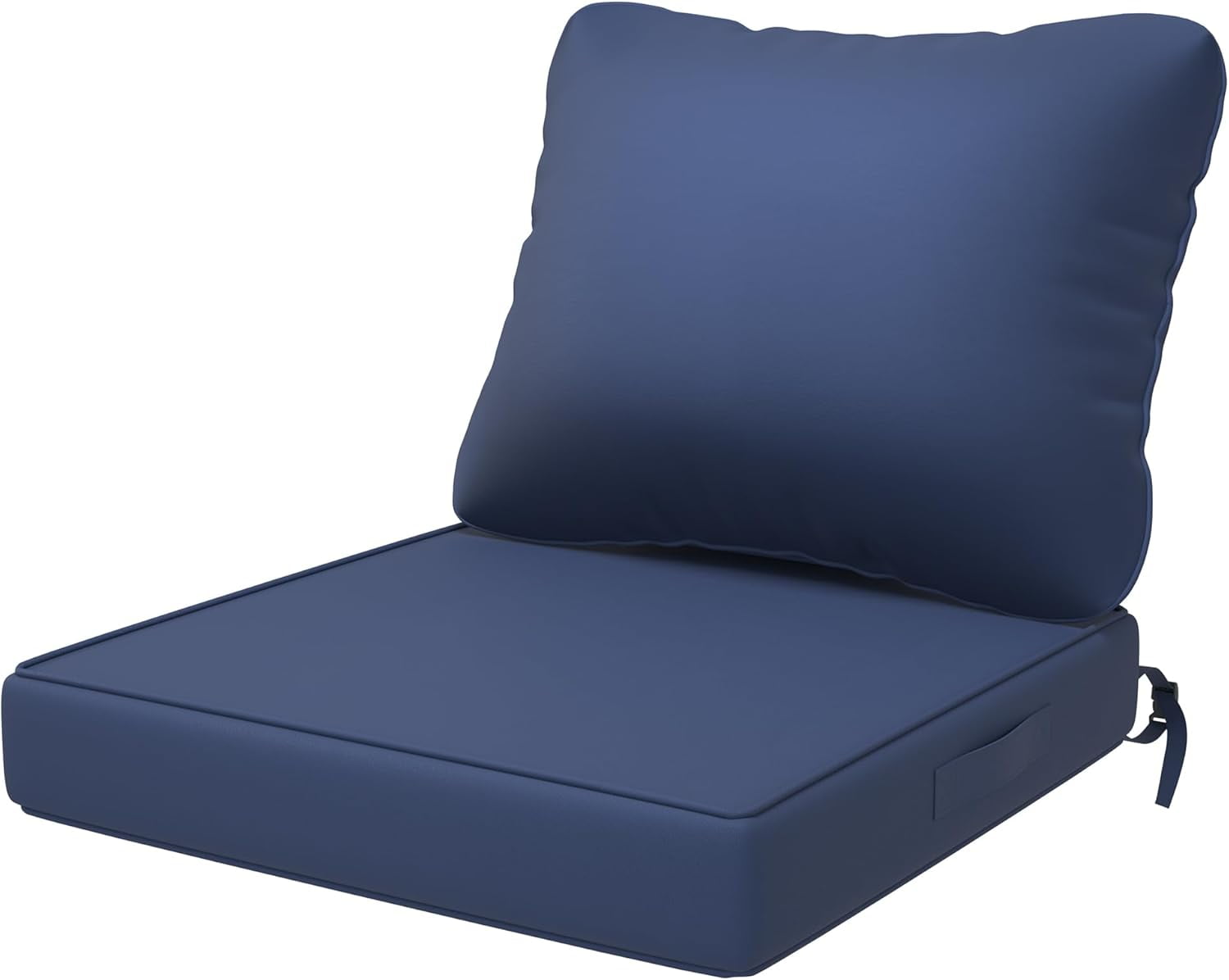 ELPOSUN Outdoor Cushions for Patio Furniture, 24x24 Outdoor Chair Cushions with Waterproof & Fade Resistant Cover, Deep Seat Replacement Patio Cushions with Adjustable Straps & Handle, Navy
