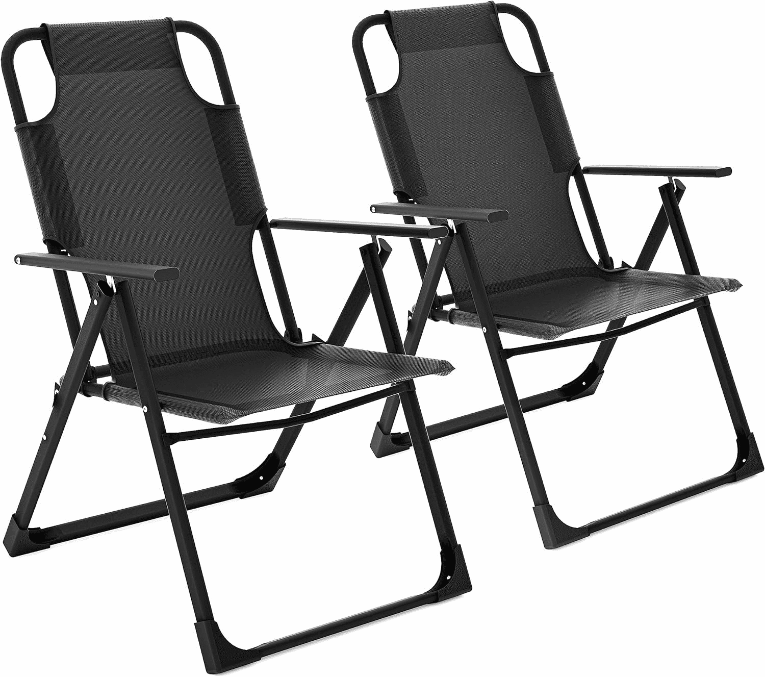 ELPOSUN Outdoor Folding Patio Sling Chairs Set of 2, Heavy Duty ...