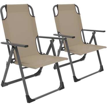 ADAKO Heavy Duty Reclining Folding Camping Chair – 7 Angles, Indoor/Outdoor, Gray