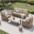 thumbnail image 1 of ELPOSUN 5-Seat Outdoor Patio Furniture Set - Modular Wicker Sectional Sofa & Thickened Cushions for Garden, Porch, Yard, and Poolside, 1 of 7