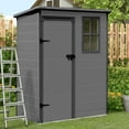 thumbnail image 1 of ELPOSUN Outdoor Resin Storage Shed 5x3 FT,Plastic Garden Shed for Bike, Garbage Can,Tool,Outside Sheds with Lockable Door for Backyard,Patio, Lawn,Dark Gray, 1 of 7