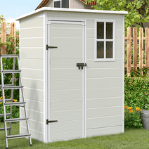 ELPOSUN Outdoor Resin Storage Shed 5x3 FT,  Plastic Outside Sheds & Outdoor Storage with Lockable Door for Backyard