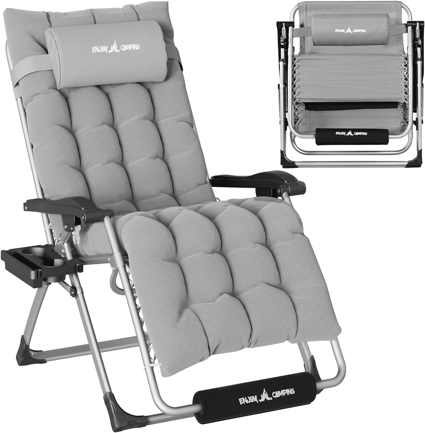 "ELPOSUN XL Zero Gravity Chair 29"" Patio Recliner with Cushion, Cup