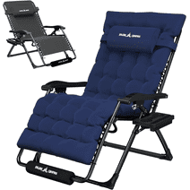 ELPOSUN Oversized Zero Gravity Chair 33 XL Patio Reclining Chair with Cushion, Outdoor Folding Adjustable Recliner with Cup Holder, Foot Rest & Padded Headrest, Support 500LB