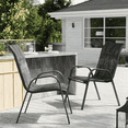 thumbnail image 1 of ELPOSUN Patio Chairs Set of 2, Outdoor Stackable Dining Chairs for All Weather, Breathable Garden Outdoor Furniture for Backyard Deck,Dark gray, 1 of 5