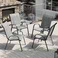 thumbnail image 1 of ELPOSUN Patio Chairs Set of 4, Outdoor Stackable Dining Chairs for All Weather, Breathable Garden Outdoor Furniture for Backyard Deck,Light Grey, 1 of 5