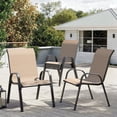 thumbnail image 1 of ELPOSUN Patio Chairs Set of 6, Outdoor Stackable Dining Chairs for All Weather, Breathable Garden Outdoor Furniture for Backyard Deck, Khaki, 1 of 7