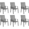 thumbnail image 1 of ELPOSUN Patio Dining Chairs Set of 6, Outdoor Textilene Dining Chairs with High Back, Patio Furniture Chairs with Armrest, Metal Frame for Lawn Garden Backyard Deck, Dark Grey, 1 of 9