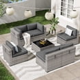 thumbnail image 1 of ELPOSUN Patio Furniture Set, 7-Piece Patio Furniture Set with Coffee Table & Waterproof Covers, All-Weather Wicker Outdoor Sectional for Backyard Balcony, Gray, 1 of 8