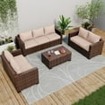 ELPOSUN Patio Furniture Set Outdoor Sectional Furniture, 8 Pieces