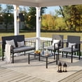 thumbnail image 1 of ELPOSUN Patio Furniture Sets for 4, 4 Pieces Patio Comversation Set with Glass Coffee Table,for Backyard Balcony Lawn Pool,Black/Gray, 1 of 11