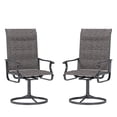 thumbnail image 1 of ELPOSUN Patio Swivel Chairs Set of 2, Outdoor Dining Chairs High Back Padded All Weather Breathable Textilene Outdoor Swivel Chairs with Metal Rocking Frame for Lawn Garden Backyard Deck, Dark Gray, 1 of 7