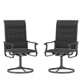 thumbnail image 1 of ELPOSUN Patio Swivel Chairs Set of 2, Outdoor Dining Chairs High Back Padded All Weather Breathable Textilene Outdoor Swivel Chairs with Metal Rocking Frame for Lawn Garden Backyard Deck，Black, 1 of 6