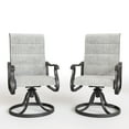 thumbnail image 1 of ELPOSUN Patio Swivel Chairs Set of 2, Outdoor Dining Chairs High Back Padded All Weather Breathable Textilene Outdoor Swivel Chairs with Metal Rocking Frame for Lawn Garden Backyard Deck, Light Gray, 1 of 6