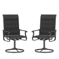 thumbnail image 1 of ELPOSUN Patio Swivel Chairs Set of 2, Outdoor Dining Chairs High Back Padded All Weather Breathable Textilene Outdoor Swivel Chairs with Metal Rocking Frame for Lawn Garden Backyard Deck，Black, 1 of 6