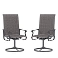 thumbnail image 1 of ELPOSUN Patio Swivel Chairs Set of 2, Outdoor Dining Chairs  All Weather Breathable Textilene with Metal Rocking Frame for Lawn Garden Backyard Deck, Dark Gray, 1 of 8