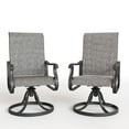thumbnail image 1 of ELPOSUN Patio Swivel Chairs Set of 2, Outdoor Dining Chairs High Back All Weather Breathable Textilene with Metal Rocking Frame for Lawn Garden Backyard Deck, Dark Gray, 1 of 8