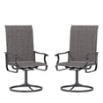thumbnail image 1 of ELPOSUN Patio Swivel Chairs Set of 2, Outdoor Dining Chairs High Back All Weather Breathable Textilene with Metal Rocking Frame for Lawn Garden Backyard Deck, Dark Gray, 1 of 8