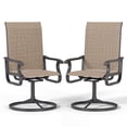 thumbnail image 1 of ELPOSUN Patio Swivel Chairs Set of 2, Outdoor Dining Chairs High Back All Weather Breathable Textilene Outdoor Swivel Chairs with Metal Rocking Frame for Lawn Garden Backyard Deck, Khaki, 1 of 9