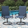 thumbnail image 1 of ELPOSUN Patio Swivel Chairs Set of 2, Outdoor Dining Chairs High Back All Weather Breathable Textilene Outdoor Swivel Chairs with Metal Rocking Frame for Lawn Garden Backyard Deck, Navy, 1 of 7