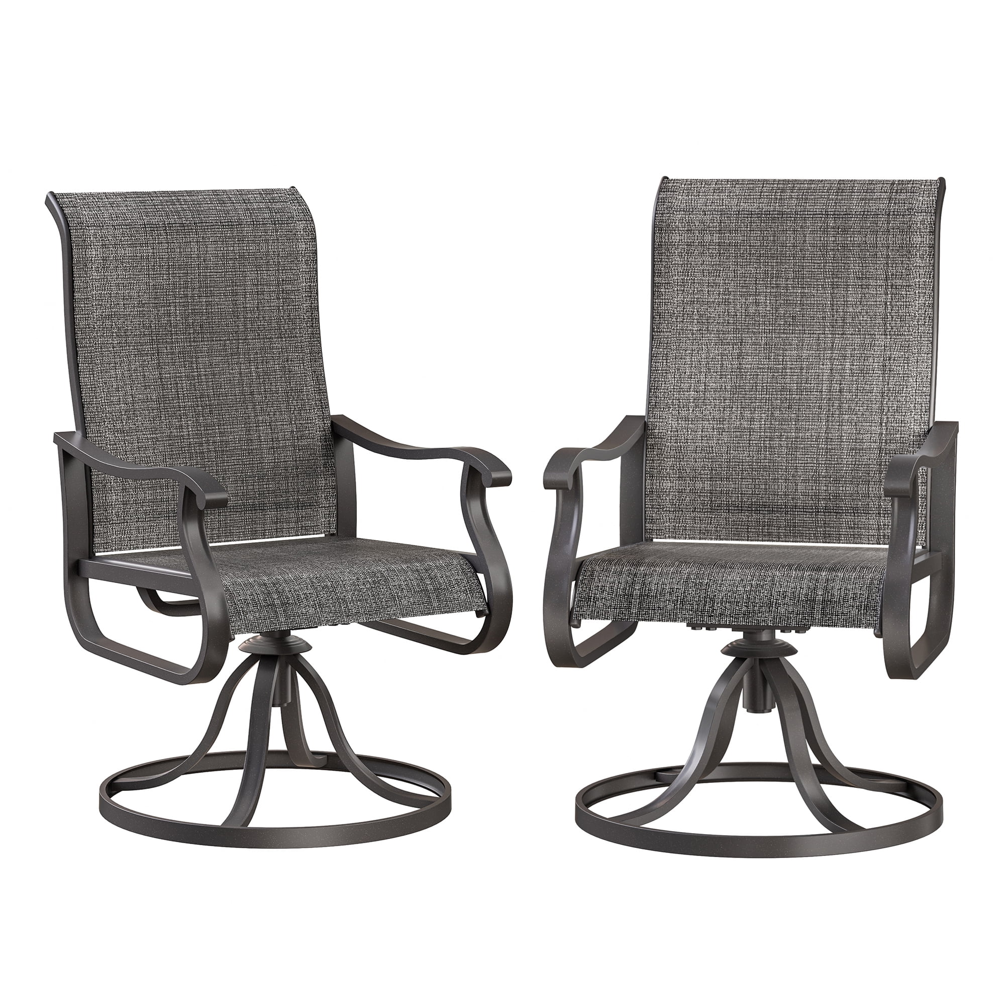 ELPOSUN Patio Swivel Chairs Set of 2, Outdoor Dining Chairs High Back All Weather Breathable