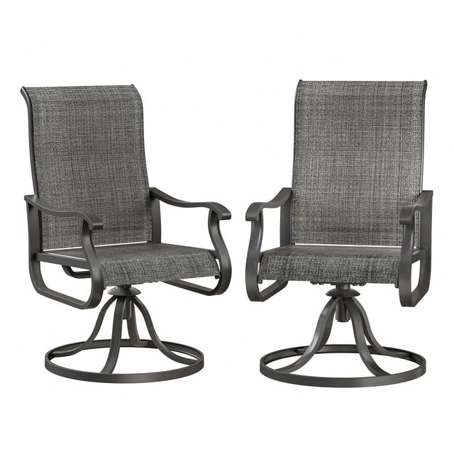 ELPOSUN Set of 2 Outdoor Patio Swivel Chairs with Metal Rocking Frame