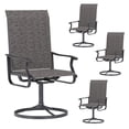 thumbnail image 1 of ELPOSUN Patio Swivel Chairs Set of 4, Outdoor Dining Chairs High Back All Weather Breathable Textilene Outdoor Swivel Chairs with Metal Rocking Frame for Lawn Garden Backyard Deck, Dark Gray, 1 of 6