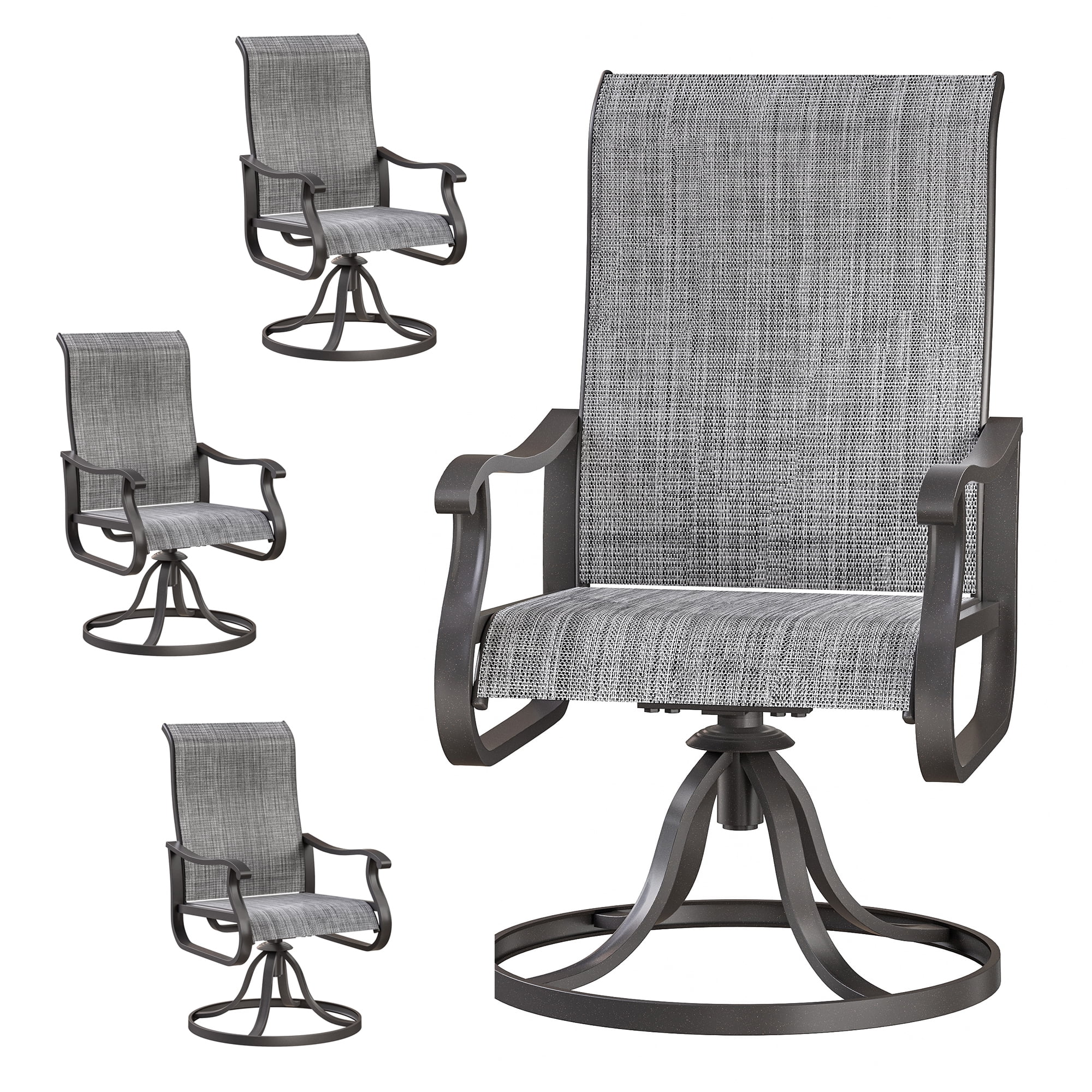 ELPOSUN Patio Swivel Chairs Set of 4, Outdoor Dining Chairs High Back ...