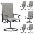 thumbnail image 1 of ELPOSUN Patio Swivel Chairs Set of 6, Outdoor Dining Chairs High Back All Weather Breathable Textilene Outdoor Swivel Chairs with Metal Rocking Frame for Lawn Garden Backyard Deck, Light Gray, 1 of 5