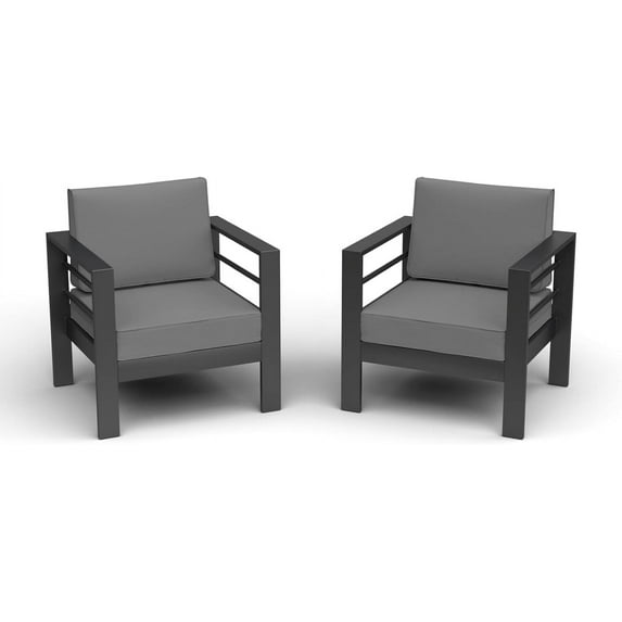 ELPOSUN Waterproof Cover And 5-Inch Olefin Seat Cushion Olefin Fabric And High-Density Sponge Gray