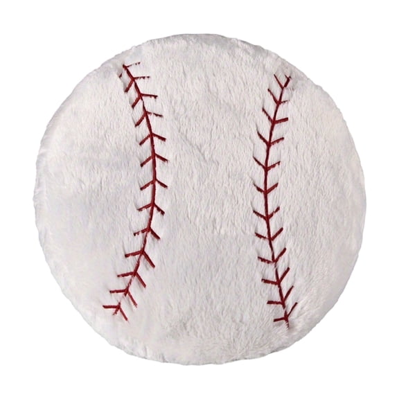 ELQCSG 17.72'' Soft Fuzzy Baseball Shape Plush Pillow - Comfortable Sports Cushion for Couch, Bed & Home Decor White