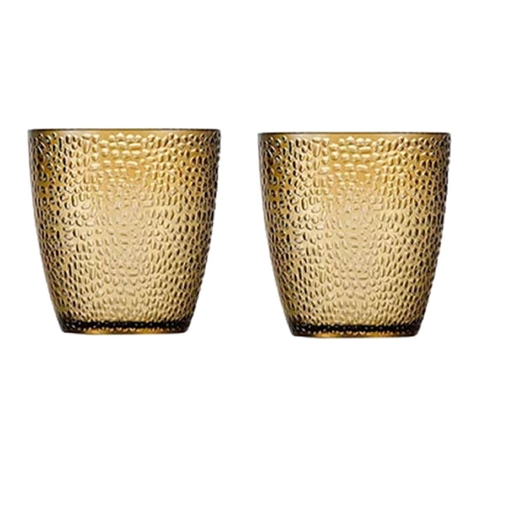 ELQCSG 2 Pcs Acrylic Transparent Glasses - Restaurant Juice Drink Water Glasses, Durable and Creative Glass Cups for Home Office Use A