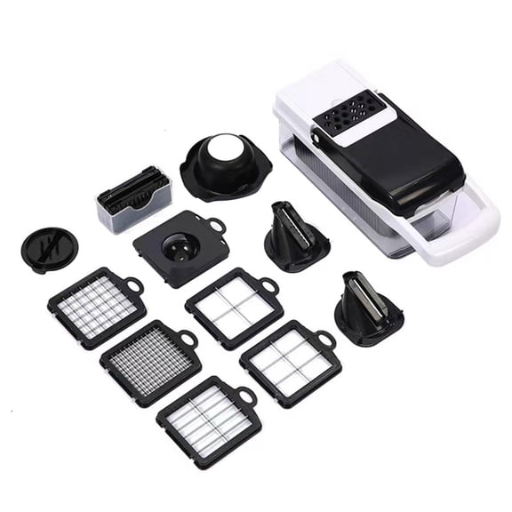 ELQCSG 22-In-1 Multi-Functional Vegetable Chopper With Dicing Box, Perfect for Chopping Peppers, Tomatoes, Onions, Carrots, Fruits, Cheese White