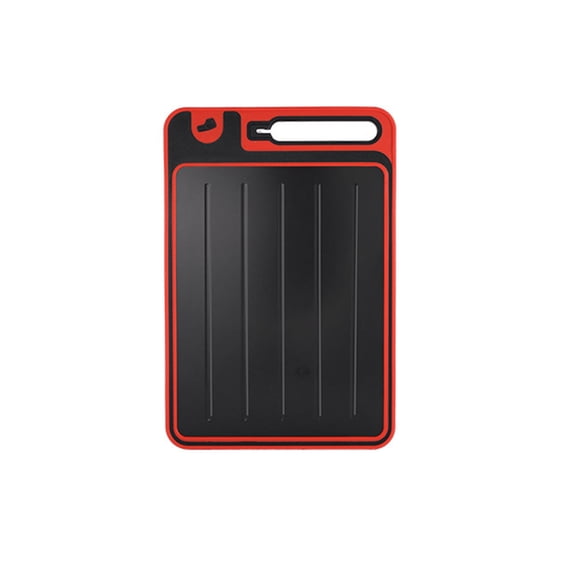 ELQCSG Double-Sided Pure Titanium/PP Cutting Board with Built-In Knife Sharpener, Suitable for Cutting Meat and Vegetables (8.27''x12.2'') Red