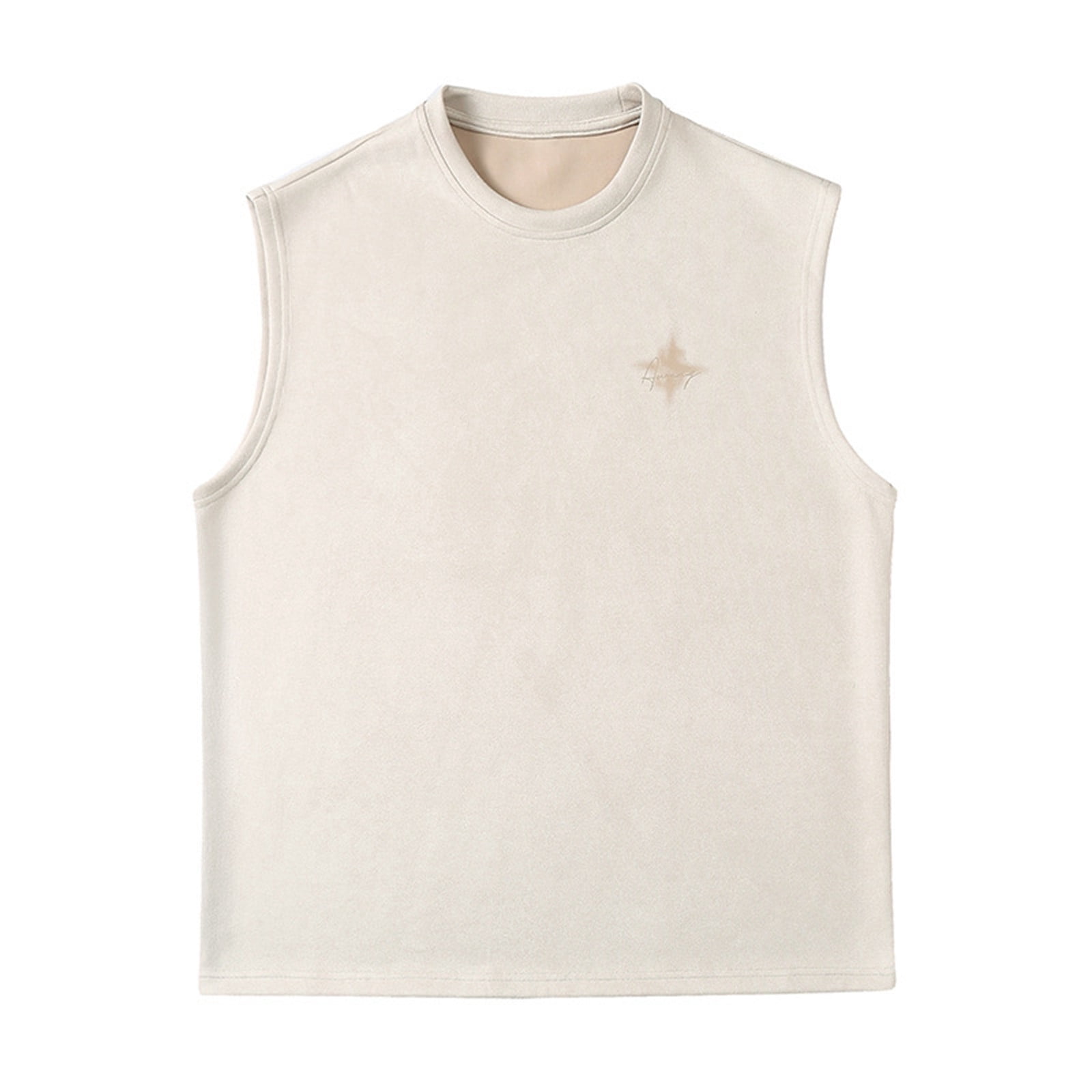 ELQCSG Mens Summer Tank Tops Men's Graphic Embroidery Tank Top Round ...