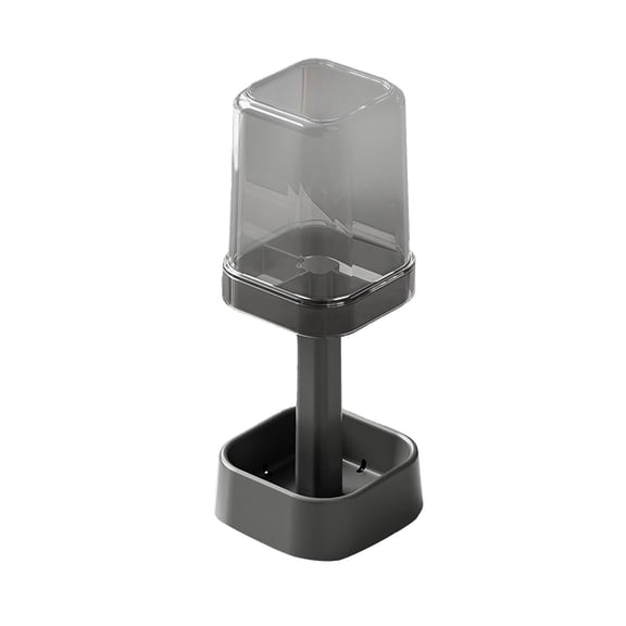 ELQCSG Toothbrush and Toothpaste Storage Rack, 2026 Upgraded Toothbrush Holder with Cup/Cover Contains with 3 Slots for Bathroom Counter Organizer Black